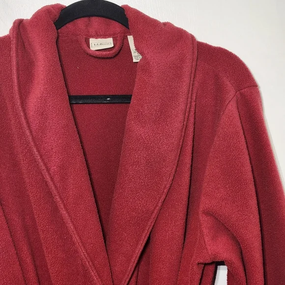 LL Bean Womens Petite Large Polyester Robe Red - Picture 10 of 13